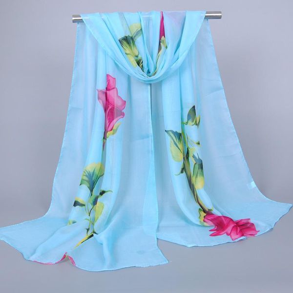 scarves rose flower silk scarf shading small long chiffon four seasons outdoor decorate floral, Blue;gray
scarves rose flower silk scarf shading small long chiffon four seasons outdoor decorate floral, Blue;gray