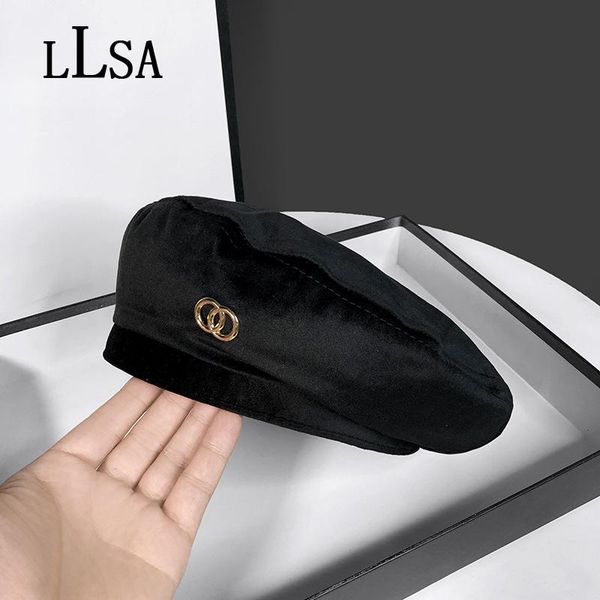berets french fashion brand velvet beret women solid color vintage flat cap for artist latest designer luxury woman black hat high-end, Blue;gray
berets french fashion brand velvet beret women solid color vintage flat cap for artist latest designer luxury woman black hat high-end, Blue;gray