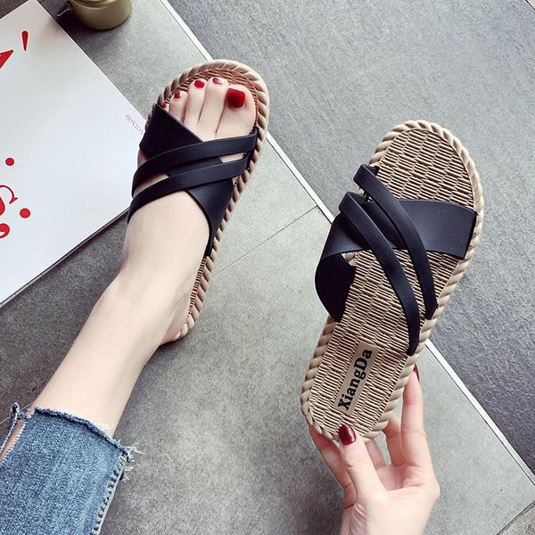 slippers sandals women's korean-style flat household outer wear 2021 summer anti-slip soft-sole cross a- line yuj7, Black
slippers sandals women's korean-style flat household outer wear 2021 summer anti-slip soft-sole cross a- line yuj7, Black