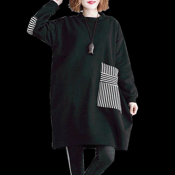women's hoodies & sweatshirts autumn and winter fleece harajuku long pullover thick loose sweatshirt casual jacket h00183, Black
women's hoodies & sweatshirts autumn and winter fleece harajuku long pullover thick loose sweatshirt casual jacket h00183, Black