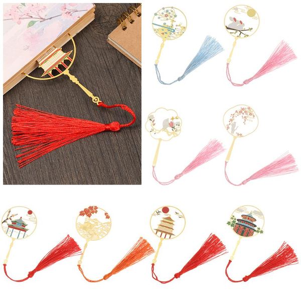 chinese style fan shaped carving architecture metal bookmark vintage animal book clip with tassel school supply
chinese style fan shaped carving architecture metal bookmark vintage animal book clip with tassel school supply
