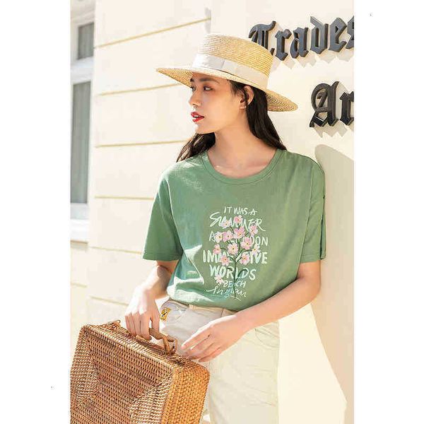women's t-shirt shirs naure ar girl syle english prin swee blossom flower embroidery summer women shor sleeve shir bmnt, White
women's t-shirt shirs naure ar girl syle english prin swee blossom flower embroidery summer women shor sleeve shir bmnt, White