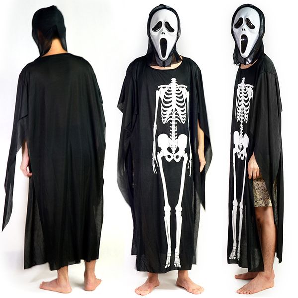 masquerade zombie costume halloween men and women skeleton ghost children horror clothes, Black;red 
masquerade zombie costume halloween men and women skeleton ghost children horror clothes, Black;red