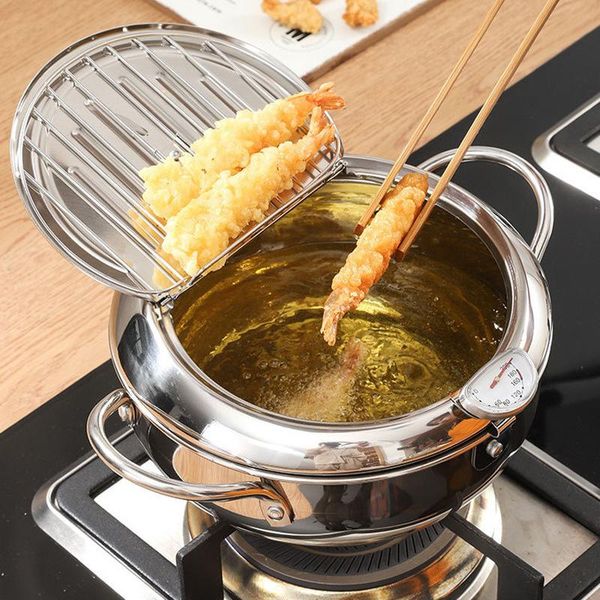 electric skillets 20/24cm japanese deep frying pot with a thermometer and lid 304 stainless steel kitchen tempura fryer pan
electric skillets 20/24cm japanese deep frying pot with a thermometer and lid 304 stainless steel kitchen tempura fryer pan