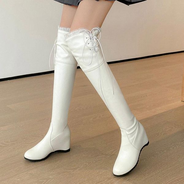 boots autumn winter female over-the-knee fashion warmth plush lining lady inner height increase cross tied women's shoes, Black
boots autumn winter female over-the-knee fashion warmth plush lining lady inner height increase cross tied women's shoes, Black