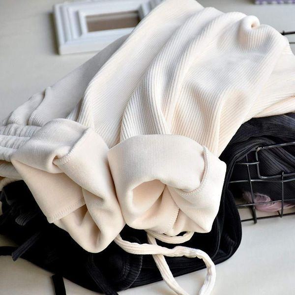 plus velvet thicken lace up soft casual corduroy pants women autumn winter high waist harem fashion warm sweatpants c6736 women's & cap, Black;white
plus velvet thicken lace up soft casual corduroy pants women autumn winter high waist harem fashion warm sweatpants c6736 women's & cap, Black;white