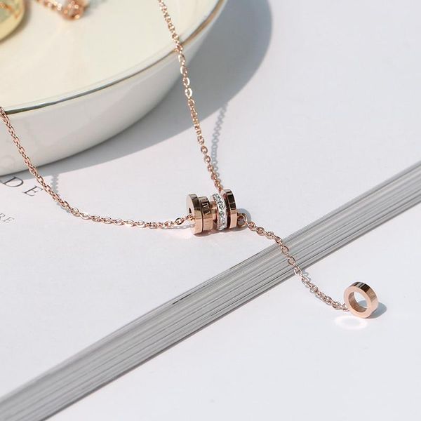 pendant necklaces yun ruo rose gold color pave crystal roman number necklace titanium steel jewelry woman gift never fade drop, Silver
pendant necklaces yun ruo rose gold color pave crystal roman number necklace titanium steel jewelry woman gift never fade drop, Silver