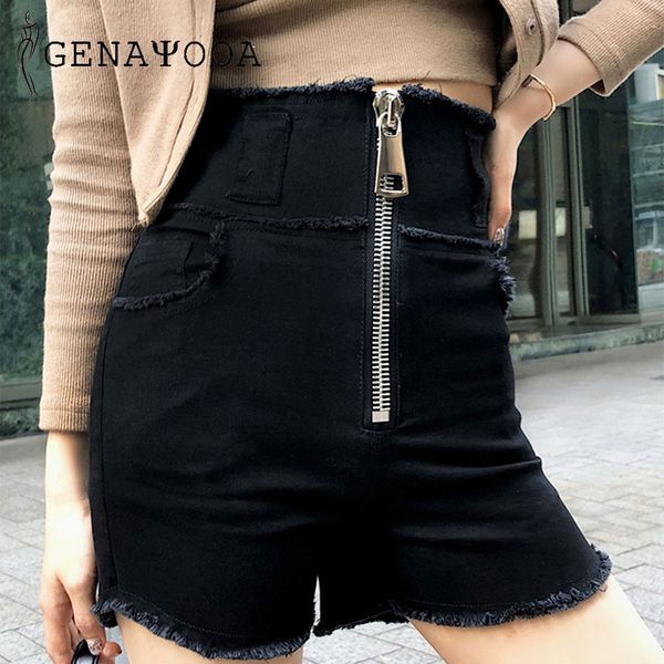 high waist denim cotton push up skinny zipper black streetwear shorts women summer short feminino jean vintage 210417, White;black
high waist denim cotton push up skinny zipper black streetwear shorts women summer short feminino jean vintage 210417, White;black