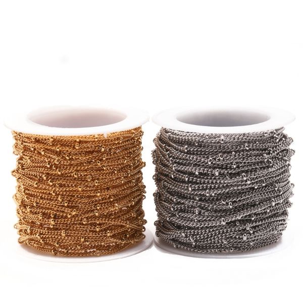 10yard/roll 2mm 3mm ball gold color stainlsteel metal twisted cuban curb chain for necklaces bracelets foot jewelry making x0509, Black
10yard/roll 2mm 3mm ball gold color stainlsteel metal twisted cuban curb chain for necklaces bracelets foot jewelry making x0509, Black