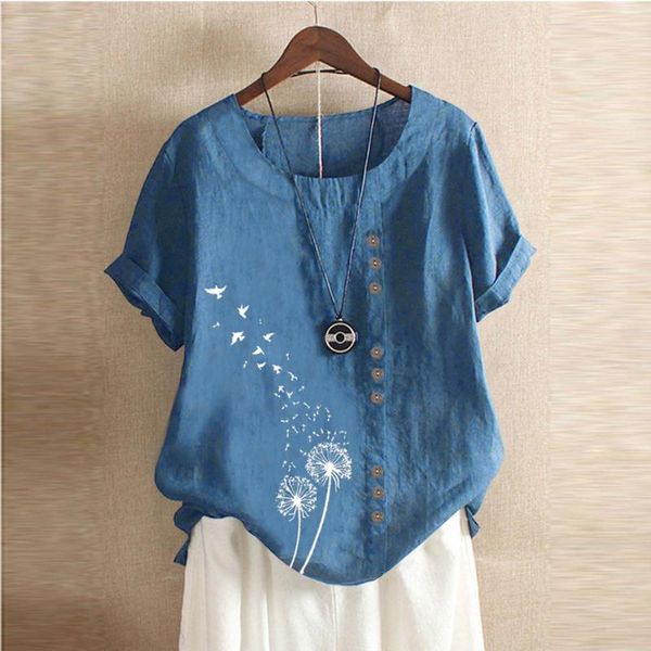 women's blouses & shirts loose women short sleeve cotton linen shirt o-neck floral print blouse vintage female blusas y camisas, White
women's blouses & shirts loose women short sleeve cotton linen shirt o-neck floral print blouse vintage female blusas y camisas, White