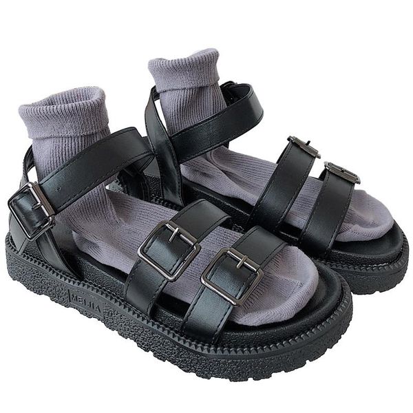 sandals 2021 summer fashion women platform belt buckle decoration flats pu leather female casual round toe open rome shoes, Black
sandals 2021 summer fashion women platform belt buckle decoration flats pu leather female casual round toe open rome shoes, Black