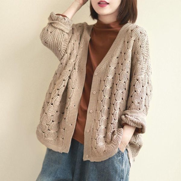 women's knits & tees cardigan women colorful knitting leisure sweaters loose v-neck hollow out vintage retro all-match harajuku student, White
women's knits & tees cardigan women colorful knitting leisure sweaters loose v-neck hollow out vintage retro all-match harajuku student, White