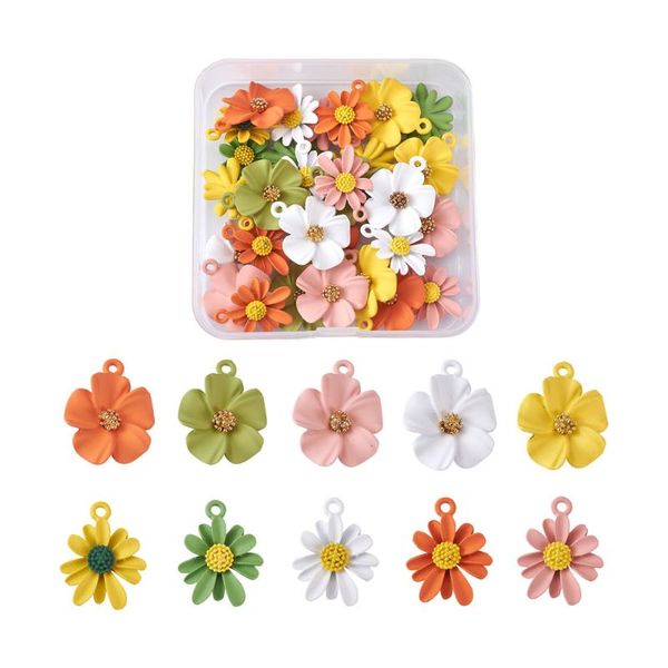 charms 40pcs mixed color daisy flower pendants for diy earrings necklace fashion jewelry accessories, Bronze;silver
charms 40pcs mixed color daisy flower pendants for diy earrings necklace fashion jewelry accessories, Bronze;silver