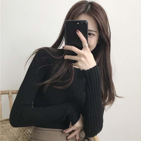 women's sweaters women sweater knit korean o-neck pullovers autumn basic female slim fit solid color knitwear jumper for, White;black
women's sweaters women sweater knit korean o-neck pullovers autumn basic female slim fit solid color knitwear jumper for, White;black