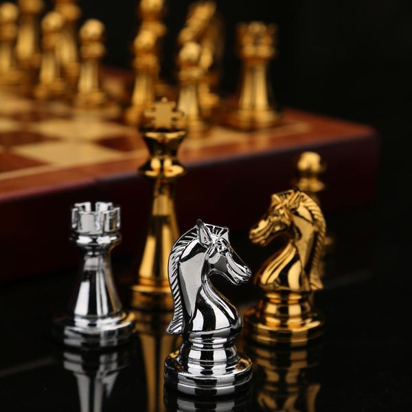 decorative objects & figurines wooden chess set deluxe metal figures professional folding family classic board games kids queen
decorative objects & figurines wooden chess set deluxe metal figures professional folding family classic board games kids queen