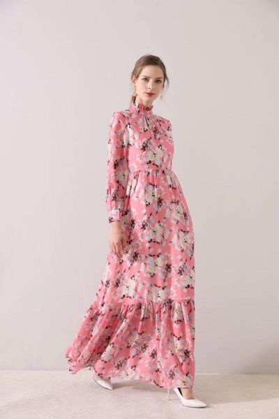 casual dresses pink long sleeve elegant printed full-length dress women's 200304mm07, Black;gray
casual dresses pink long sleeve elegant printed full-length dress women's 200304mm07, Black;gray