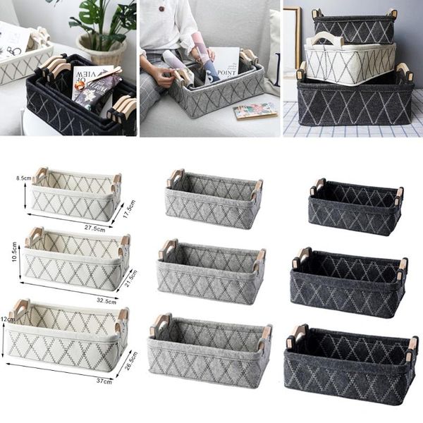 storage baskets felt bins sundries basket clothes organizer boxes with wooden handle for home office dorm drop
storage baskets felt bins sundries basket clothes organizer boxes with wooden handle for home office dorm drop