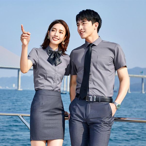 men's dress shirts summer fashion non iron short sleeve shirt professional suit women's real estate embroidery, White;black
men's dress shirts summer fashion non iron short sleeve shirt professional suit women's real estate embroidery, White;black