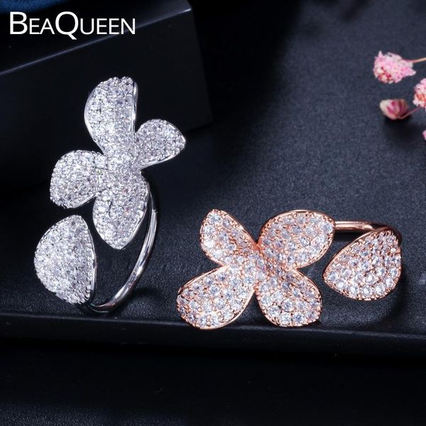 cluster rings beaqueen glitter cubic zirconia paved rose flower open adjustable engagement handmade finger jewelry for women r064, Golden;silver
cluster rings beaqueen glitter cubic zirconia paved rose flower open adjustable engagement handmade finger jewelry for women r064, Golden;silver