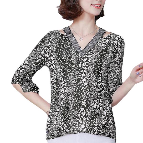 chiffon blouse women 2021 summer short sleeve v-neck fashion print diamonds shirt loose blouses camisas mujer women's & shirts, White
chiffon blouse women 2021 summer short sleeve v-neck fashion print diamonds shirt loose blouses camisas mujer women's & shirts, White