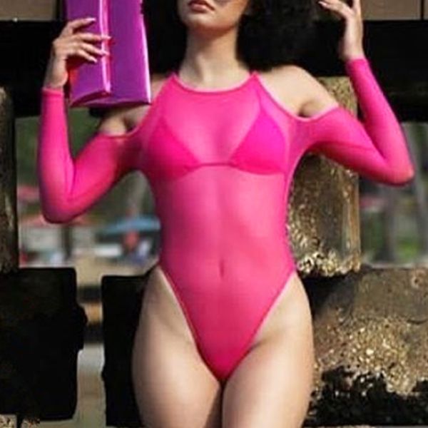 2021 new long sleeve mesh women transparent swimwear female swimsuit two pieces bikini set halter high cut bathing suiting
2021 new long sleeve mesh women transparent swimwear female swimsuit two pieces bikini set halter high cut bathing suiting