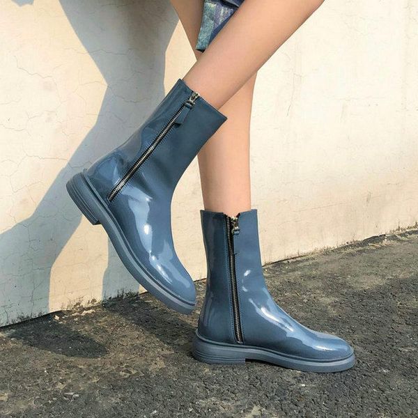 boots 2021 ladies patent leather fashion double side zipper female comfortable low heel large size short boot, Black
boots 2021 ladies patent leather fashion double side zipper female comfortable low heel large size short boot, Black
