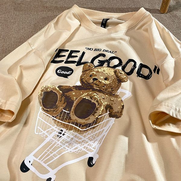 men's t-shirts short sleeve tees harajuku streetwear toy bear shopping cart print cotton casual hip hop loose tshirts ins vz3x, White;black
men's t-shirts short sleeve tees harajuku streetwear toy bear shopping cart print cotton casual hip hop loose tshirts ins vz3x, White;black