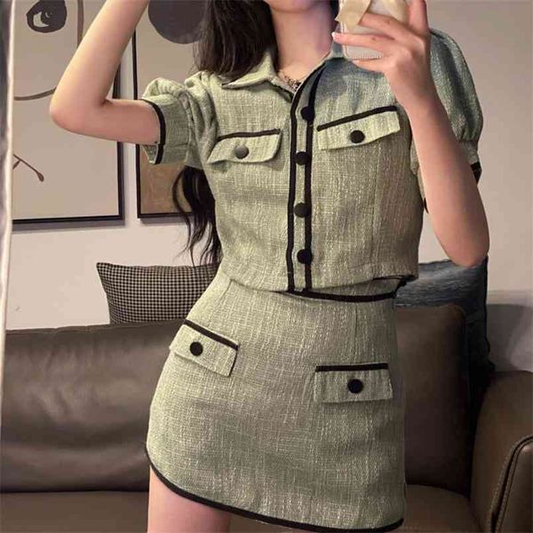 small fragrance korean fashion casual three piece suits women crop short jacket coat + vest mini skirt set green 3pcs sets 210514, White
small fragrance korean fashion casual three piece suits women crop short jacket coat + vest mini skirt set green 3pcs sets 210514, White