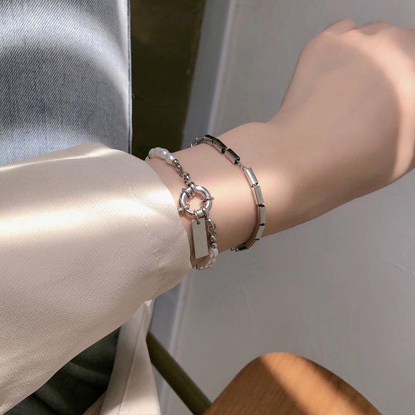 beaded, strands pearls splicing metal friendship bracelets hiphop cool couple bracelet, Black
beaded, strands pearls splicing metal friendship bracelets hiphop cool couple bracelet, Black