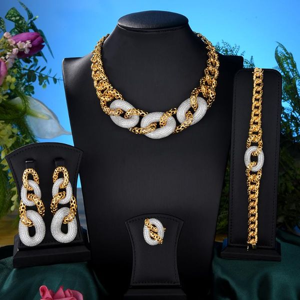 hiphop cuban links full micro cz luxury african jewelry set for women wedding party zircon crystal neckalce earring earrings & neckla neckla, Silver
hiphop cuban links full micro cz luxury african jewelry set for women wedding party zircon crystal neckalce earring earrings & neckla neckla, Silver