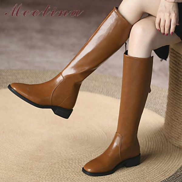 boots meotina med heel western woman real leather knee high thick zipper square toe female shoes autumn winter brown, Black
boots meotina med heel western woman real leather knee high thick zipper square toe female shoes autumn winter brown, Black