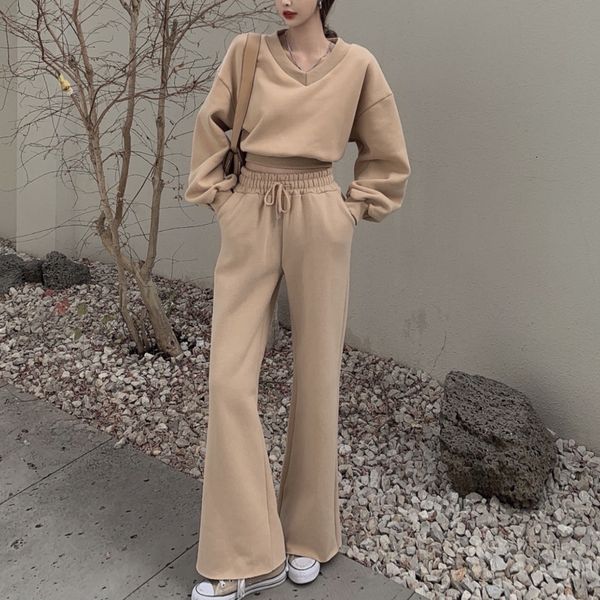 casual spring two pieces training set loose and sports pants suits 2021 female pullovers sets, White
casual spring two pieces training set loose and sports pants suits 2021 female pullovers sets, White