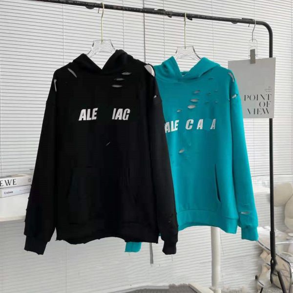 2021 autumn new fashion brand paris home broken hole white background simple leisure loose terry couple sweater, Black
2021 autumn new fashion brand paris home broken hole white background simple leisure loose terry couple sweater, Black