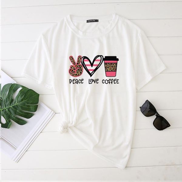 women's t-shirt peace love coffee printing woman tshirts fashion graphic tee aesthetic harajuku shirt casual ladies short sleeve ropa, White
women's t-shirt peace love coffee printing woman tshirts fashion graphic tee aesthetic harajuku shirt casual ladies short sleeve ropa, White