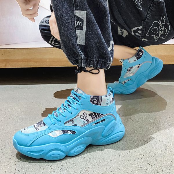 men's spring new mid men's korean version trend versatile dad youth thick soled casual sports shoes, Black
men's spring new mid men's korean version trend versatile dad youth thick soled casual sports shoes, Black