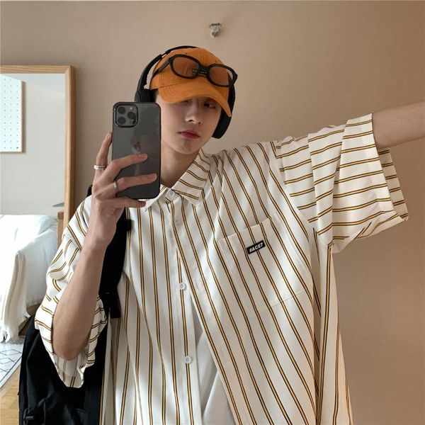men's casual shirts fashion shop stripe shirt short sleeve korean size summer factory camisa masculina, White;black
men's casual shirts fashion shop stripe shirt short sleeve korean size summer factory camisa masculina, White;black