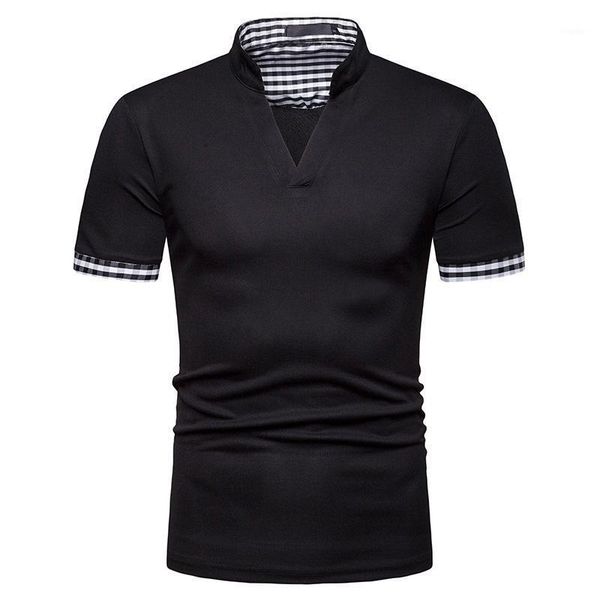 men's shirt summer european and american fashion plaid stitching henry collar short-sleeved t-shi p034 casual shirts, White;black
men's shirt summer european and american fashion plaid stitching henry collar short-sleeved t-shi p034 casual shirts, White;black