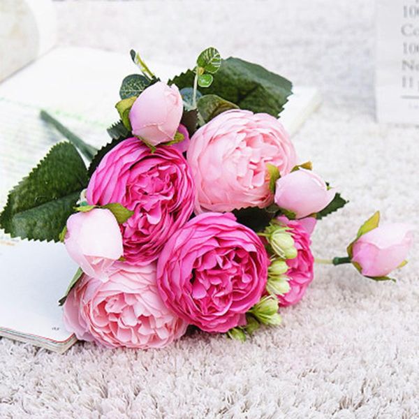 decorative flowers & wreaths 1 bouquet red rose pink silk artificial 5 big head and 4 bud fake for home wedding decoration
decorative flowers & wreaths 1 bouquet red rose pink silk artificial 5 big head and 4 bud fake for home wedding decoration