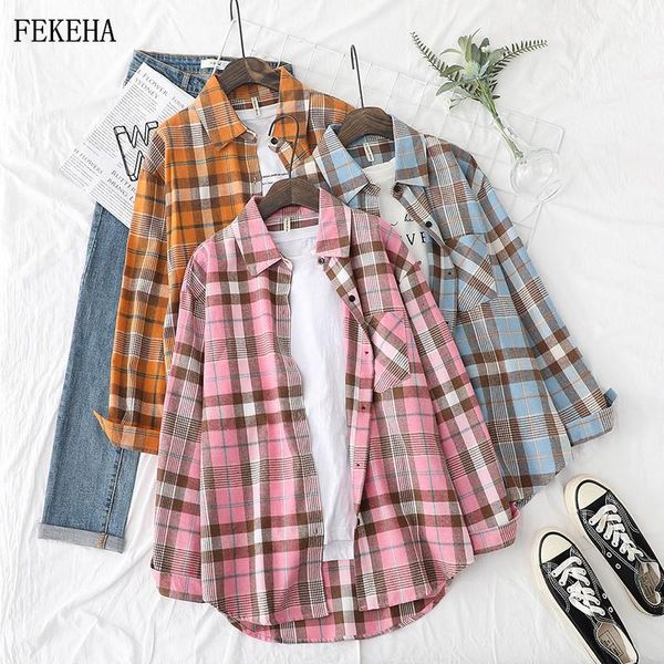 plaid shirts womens blouses long sleeve female casual print loose cotton checked lady outwear autumn s women's &, White
plaid shirts womens blouses long sleeve female casual print loose cotton checked lady outwear autumn s women's &, White