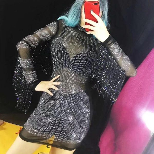 casual dresses black mesh see through rhinestones dress female performance fringe sleeves short women party nightclub dance costume, Black;gray
casual dresses black mesh see through rhinestones dress female performance fringe sleeves short women party nightclub dance costume, Black;gray