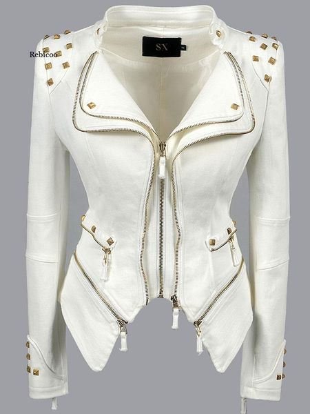 women's jackets spring autumn denim rivet punk short slim fit jacket motorcycle windbreaker zipper outerwear, Black;brown
women's jackets spring autumn denim rivet punk short slim fit jacket motorcycle windbreaker zipper outerwear, Black;brown