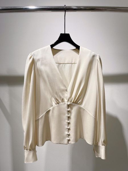 women's blouses & shirts 2021 women fashion long-sleeved pleated silk shirt 0703, White
women's blouses & shirts 2021 women fashion long-sleeved pleated silk shirt 0703, White