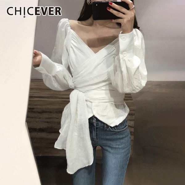 women's blouses & shirts chicever autumn womens and v neck long lantern sleeve hem bandages irregular shirt female 2021 fashion clothe, White
women's blouses & shirts chicever autumn womens and v neck long lantern sleeve hem bandages irregular shirt female 2021 fashion clothe, White