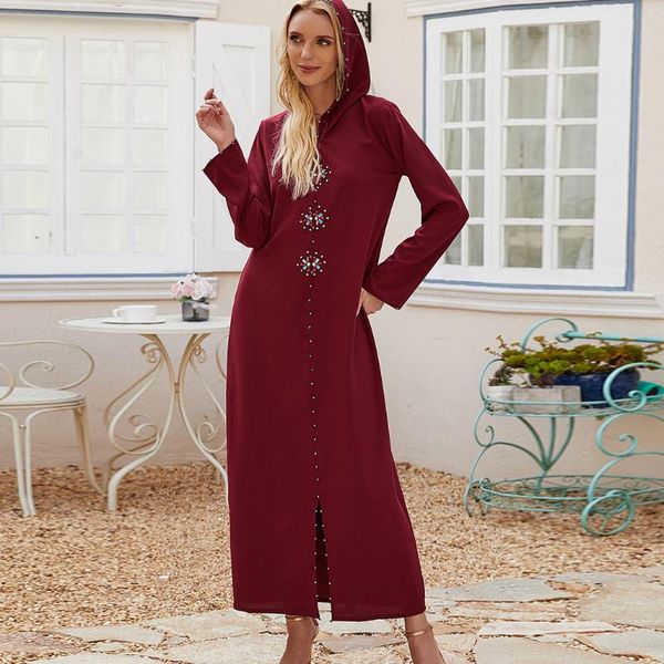 ethnic clothing 2021 muslim hand with cap sewing diamond morocco middle east european and american style dress women's robe, Red
ethnic clothing 2021 muslim hand with cap sewing diamond morocco middle east european and american style dress women's robe, Red