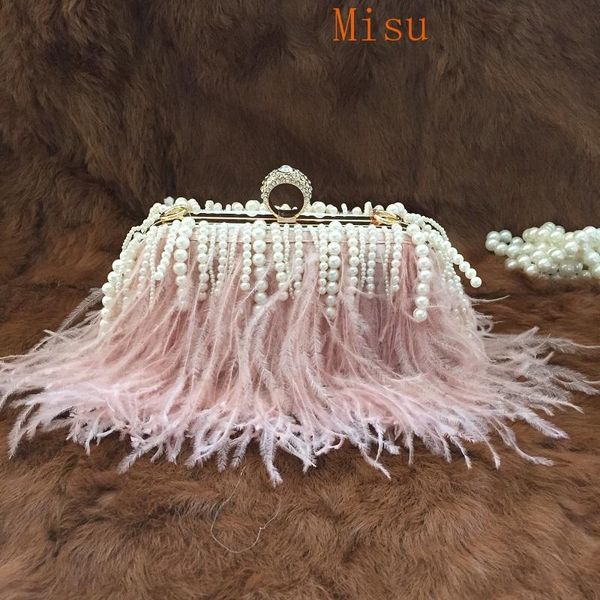 luxury real ostrich feathers handbag pearl tassel evening bags women's pouch purse pink green diamond clutch party messenger bag
luxury real ostrich feathers handbag pearl tassel evening bags women's pouch purse pink green diamond clutch party messenger bag