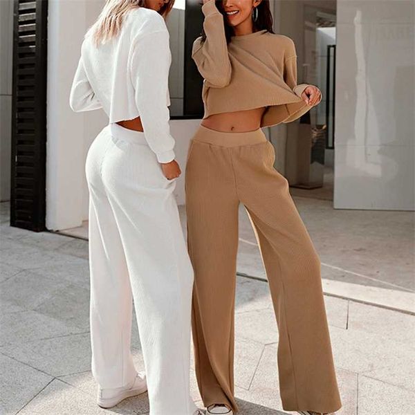 women's long pants crop sportswear tracksuit spring summer full sleeve sweatshirt female casual sport solid two piece sets 211105, White
women's long pants crop sportswear tracksuit spring summer full sleeve sweatshirt female casual sport solid two piece sets 211105, White
