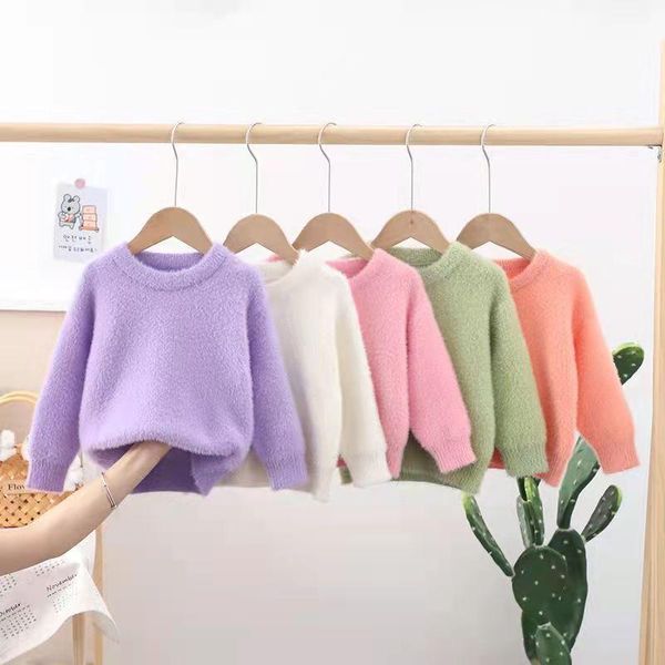 pullover makaron solid color children's sweater mink hair non pilling knitting medium and large kids foreign style, Blue
pullover makaron solid color children's sweater mink hair non pilling knitting medium and large kids foreign style, Blue