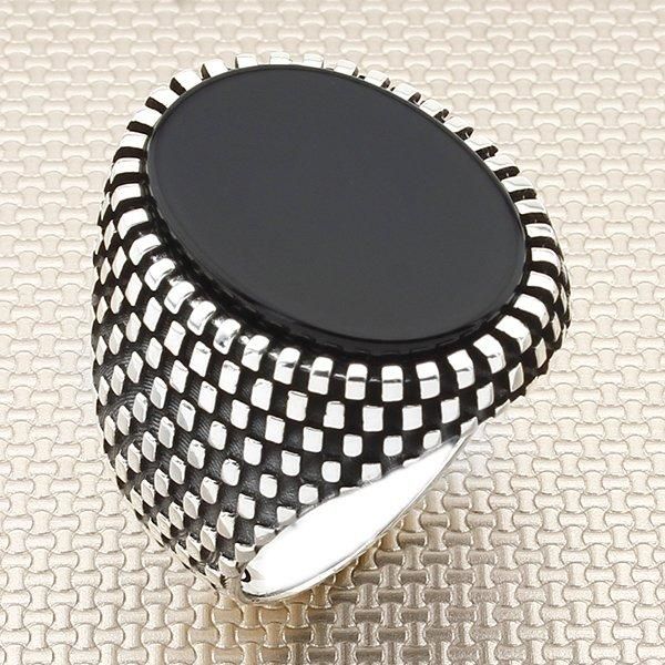 round black onyx stone men silver ring with checkerboard motif december birthstone made in turkey solid 925 sterling cluster rings, Golden;silver
round black onyx stone men silver ring with checkerboard motif december birthstone made in turkey solid 925 sterling cluster rings, Golden;silver