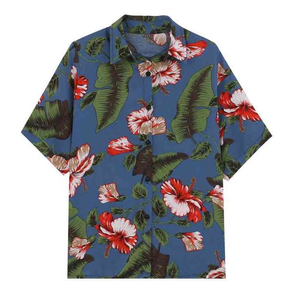 hawaii blue pink floral print flower turn down collar short sleeve shirt women button summer b0099 210514, White
hawaii blue pink floral print flower turn down collar short sleeve shirt women button summer b0099 210514, White