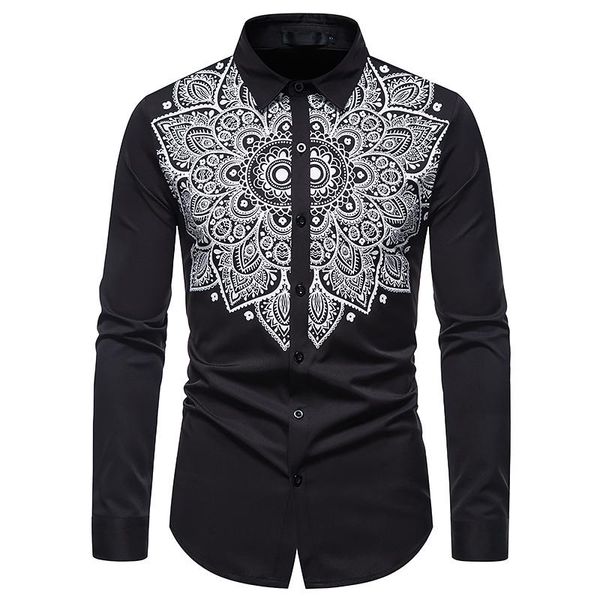 men's casual shirts shirt brand 2021 luxury long sleeve business dress black prom social print, White;black
men's casual shirts shirt brand 2021 luxury long sleeve business dress black prom social print, White;black
